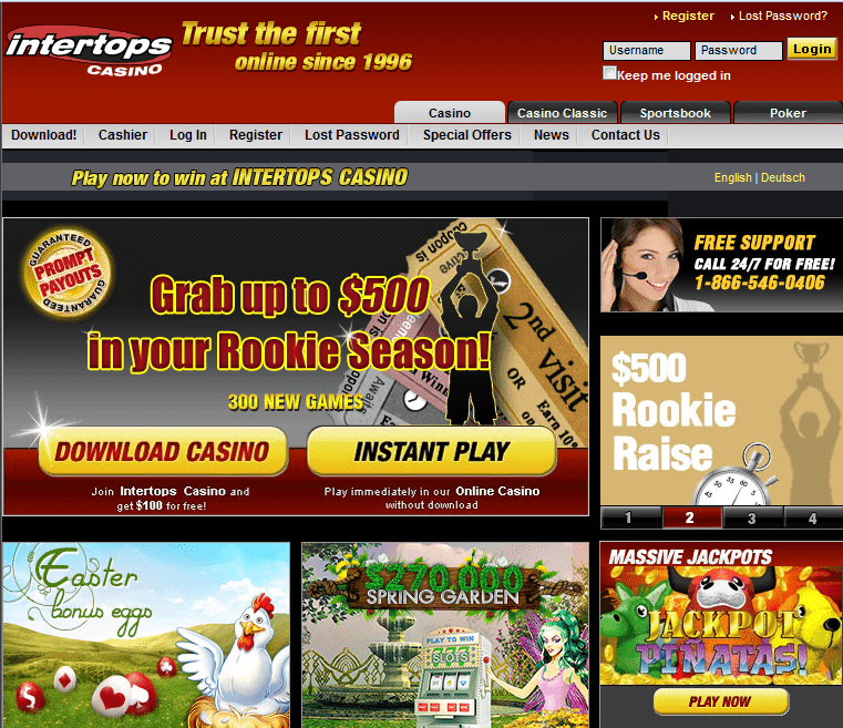 intertops classic casino no deposit bonus 2024