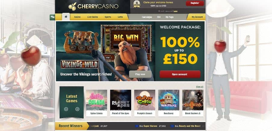 cherry casino review screenshot