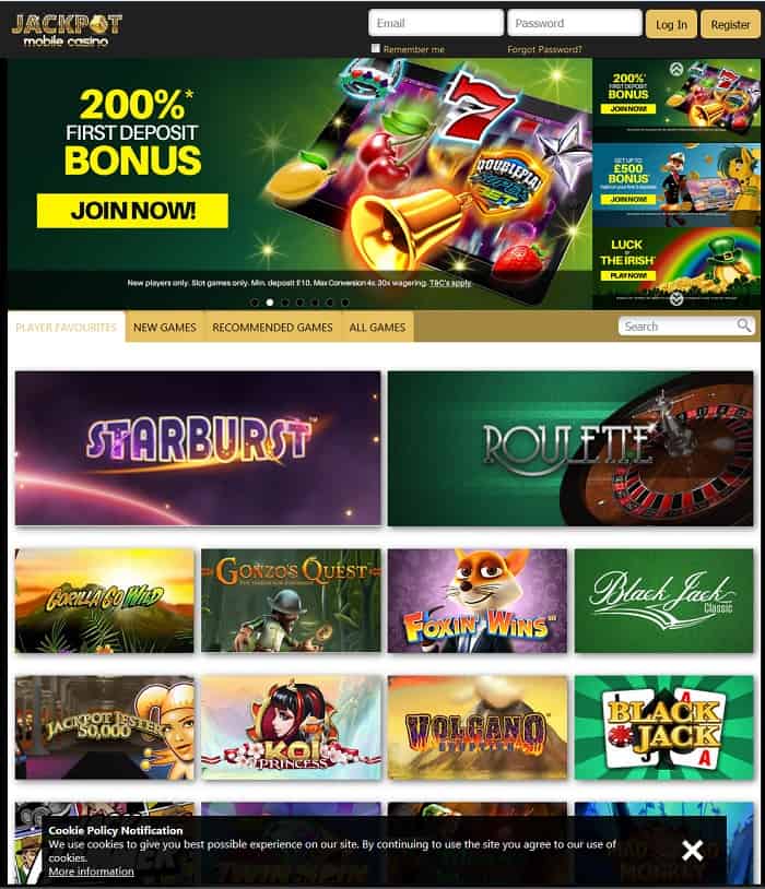 Jackpot Mobile casino review