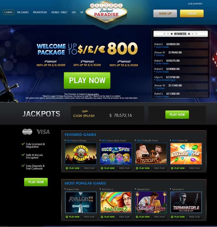 jackpot paradise casino review