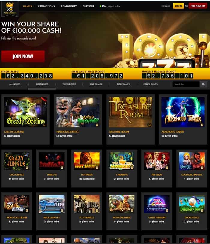 kings chance casino bonus codes