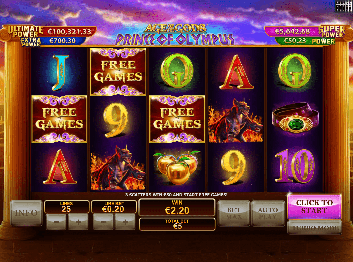 Prince of Olympus slot free spins