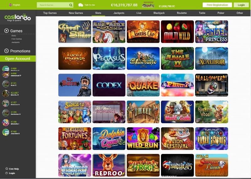 casilando casino screenshot 