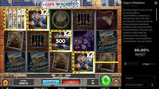 Best slots to play in May 2018: Cops and Robbers Play'n Go