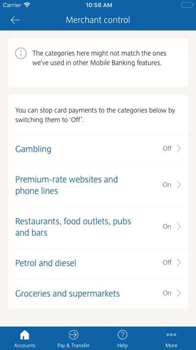 Barclays Merchant App Control Overview