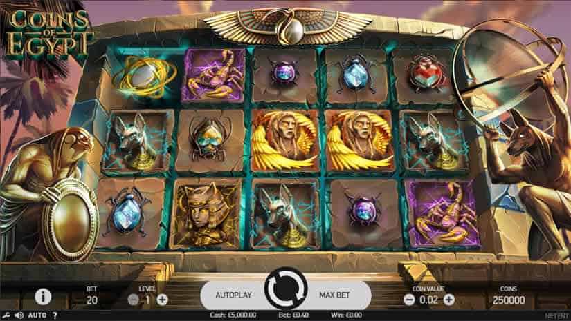 Coins of Egypt slot by Netent: Best slot machines with Egyptian theme