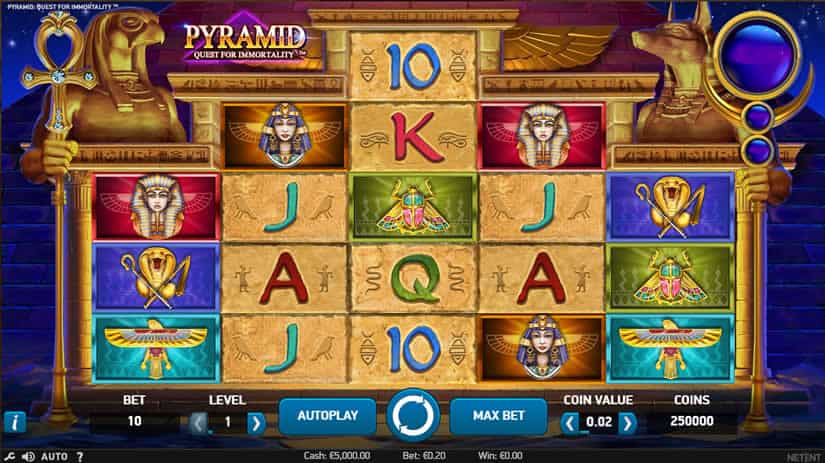 Pyramid: Quest for Inmortality slot by NetEnt: Best Egypt themed slot machines