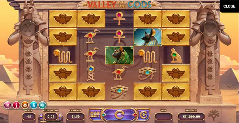 Valley of the Gods slot by Yggdrasil: Best Egypt themed slot machines