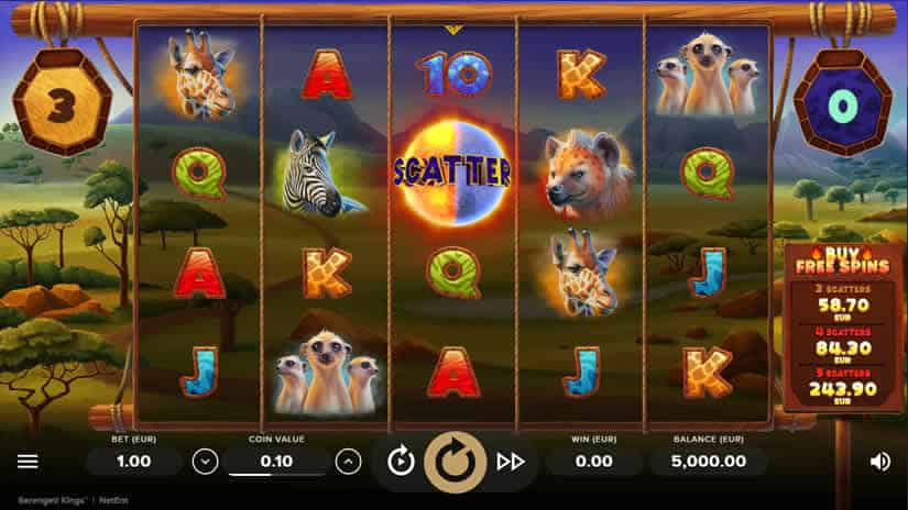 Serengeti Kings slot by NetEnt: One of the best slots to play in february 2020