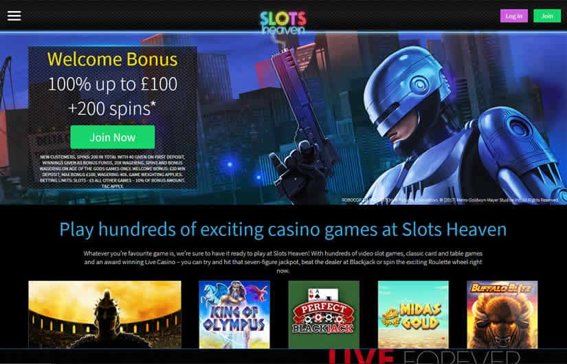 Slotrs Heaven casino homepage Feb 2020