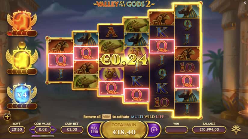 Valley of the Gods 2 slot by Yggdrasil Gaming: One of the best slots to play in September 2020